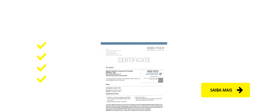 Certificação OEKO-TEX da linha Digital Sublimação